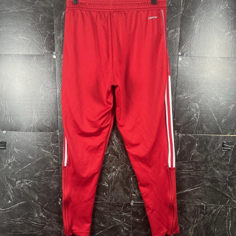 Adidas Men's Red Striped Track Pants Medium